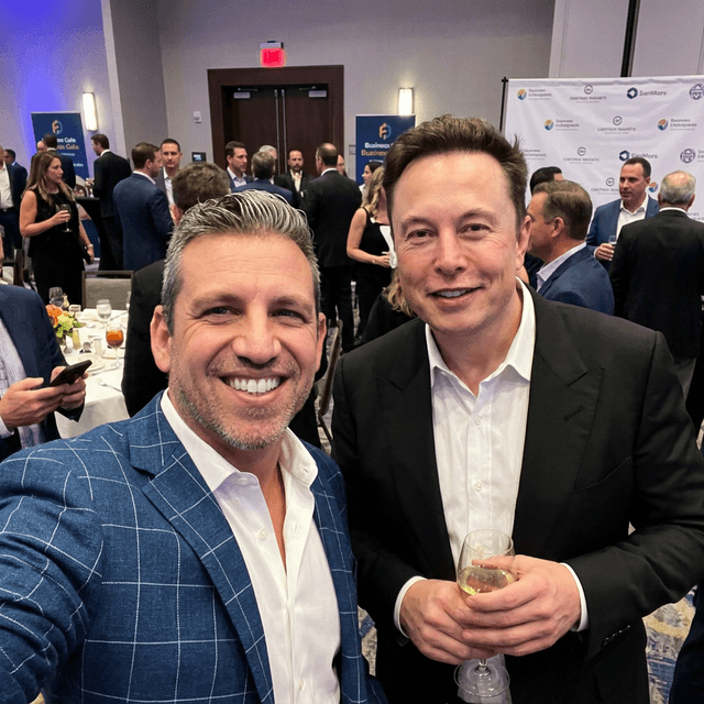 Chase and Elon at a gala